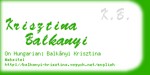 krisztina balkanyi business card
